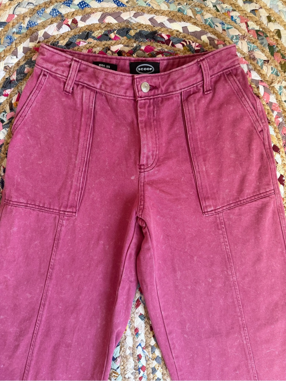 Women's Pink Wide-Leg Pink Utility Pants - Picture 6 of 7